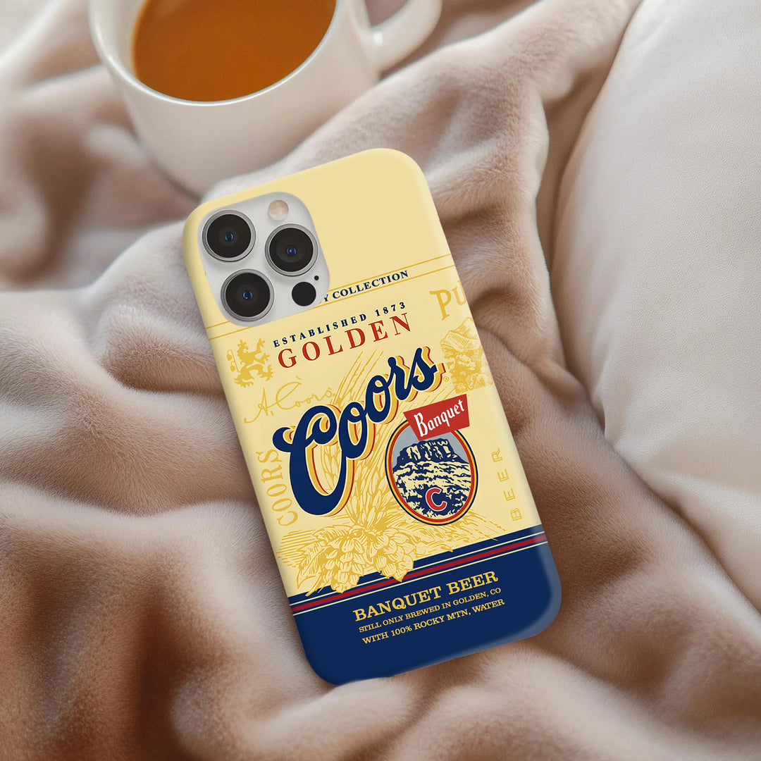 Coors Banquet Beer Label Phone Case – Compatible with iPhone 16, 15, 14, 13, 12, 11 & Samsung Galaxy S24/ S24.99, S23, S22 Series