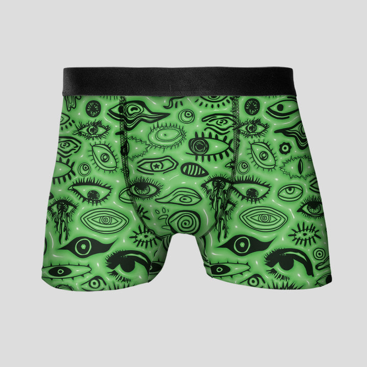 Men’s Boxer Briefs 3-Pack – Eye Pattern Printed Underwear | Breathable Stretchy Trunks Streetwear Style Gift