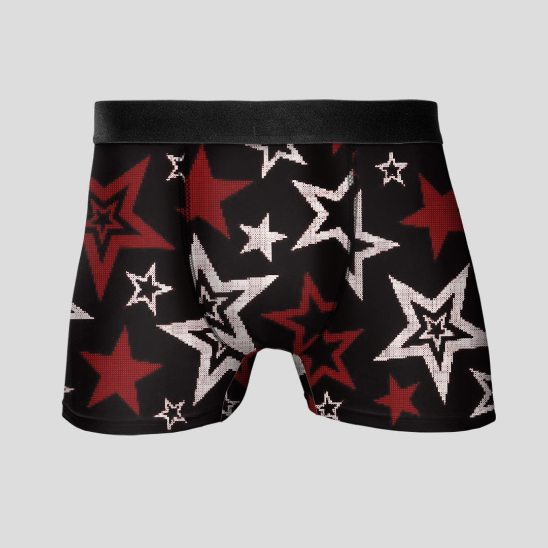 Men’s Cherry Pattern Boxer – Stretchy, Breathable Underwear, Unique Design, Mid-waist, Dynamic Streetwear Style