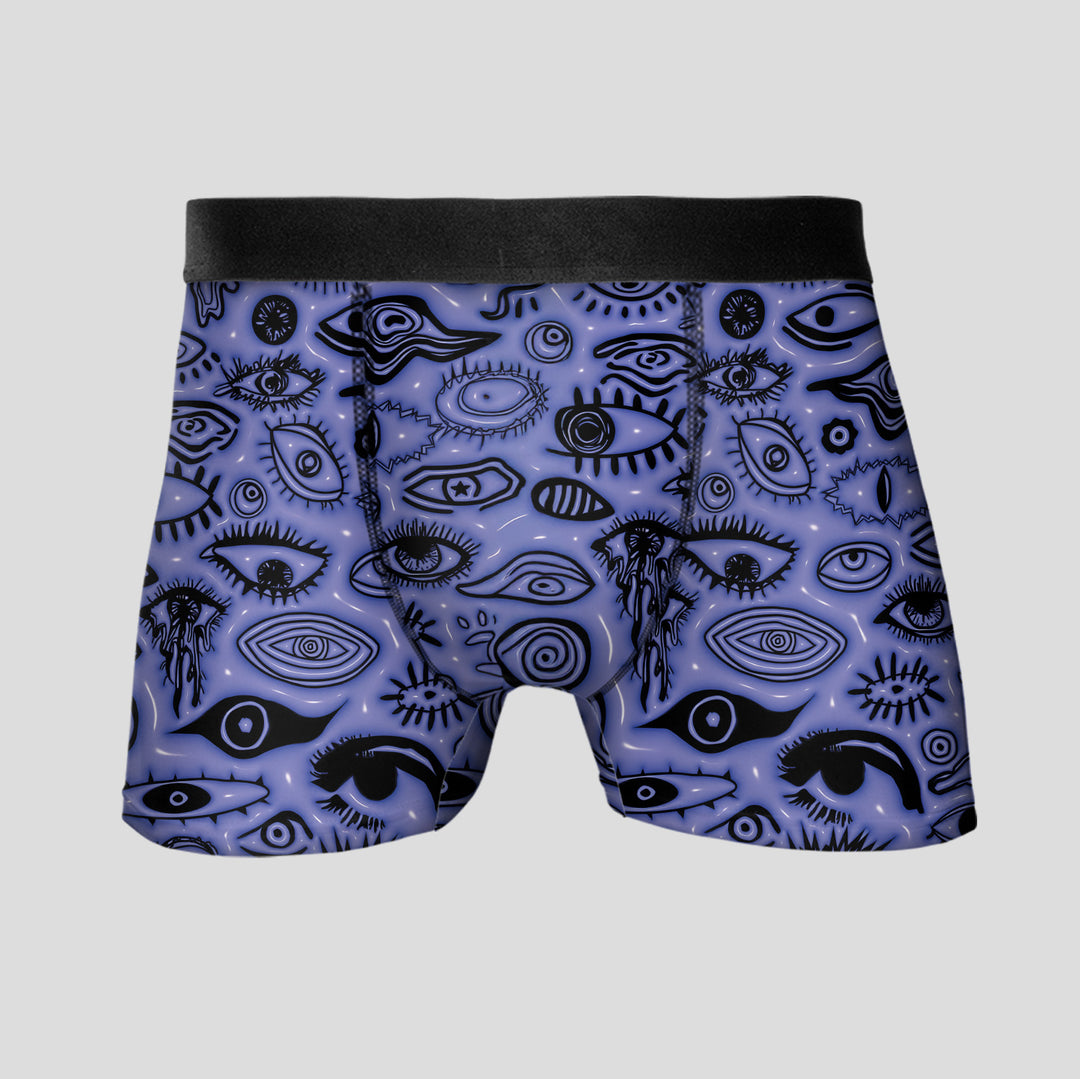 Men’s Boxer Briefs 3-Pack – Eye Pattern Printed Underwear | Breathable Stretchy Trunks Streetwear Style Gift