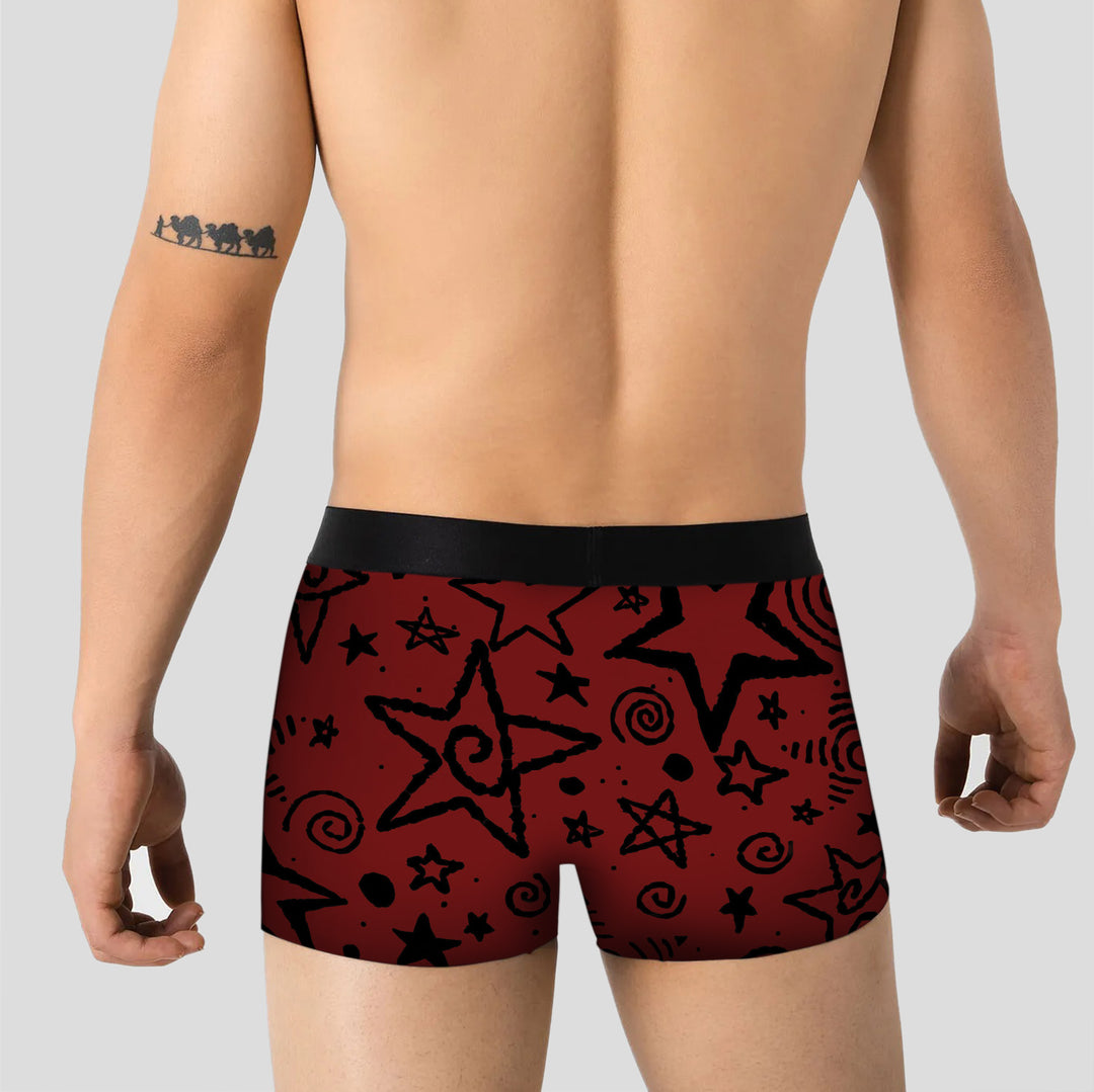 Men’s Halloween Boxer Briefs – Soft Stretch, Breathable Fabric, Unique Skull, Spider & Horror Print, Mid-Waist, Bold Streetwear Athletic Style