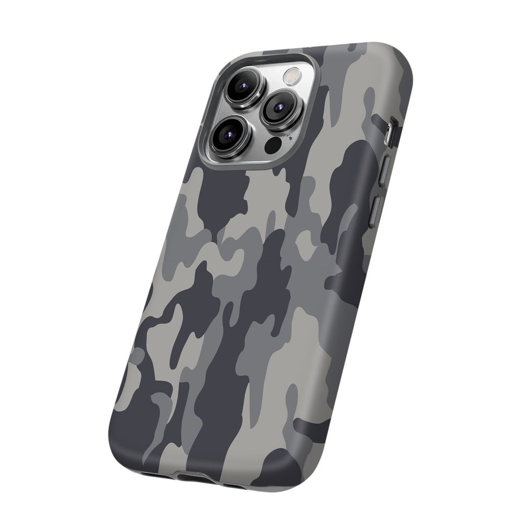 Camouflage Phone Case for iPhone 11–16, Samsung Galaxy S21–S24, Z Flip/Fold – Blue & Gray Camo Styles