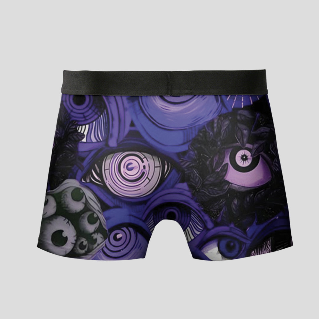 Unisex Graffiti Neon Men's Boxer Briefs - Underwear Unique Design Streetwear Style, Personality Neon Pattern, Soft Stretchy Material