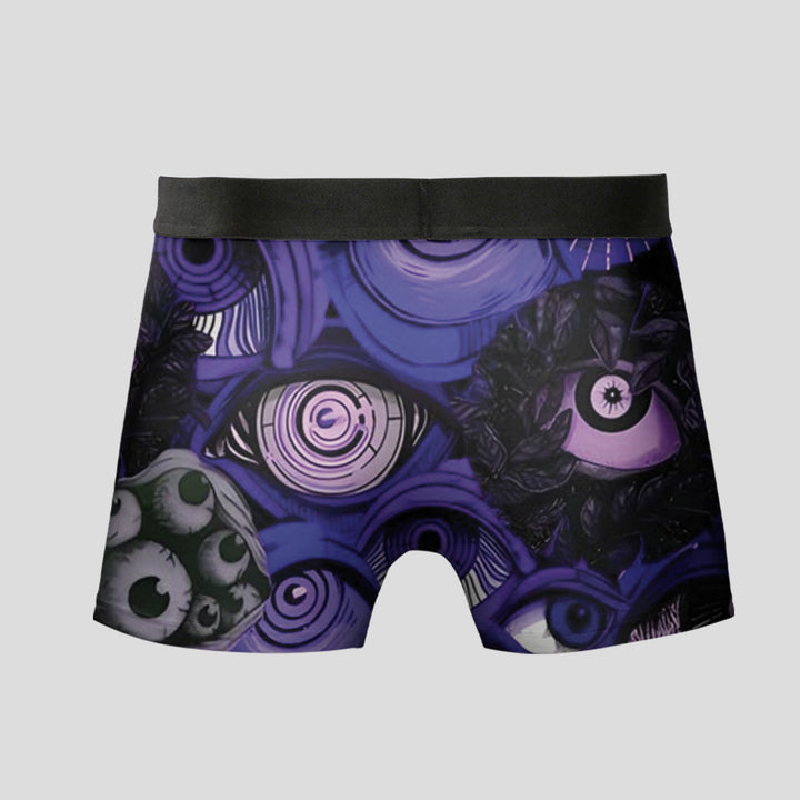 Unisex Graffiti Neon Men's Boxer Briefs - Underwear Unique Design Streetwear Style, Personality Neon Pattern, Soft Stretchy Material