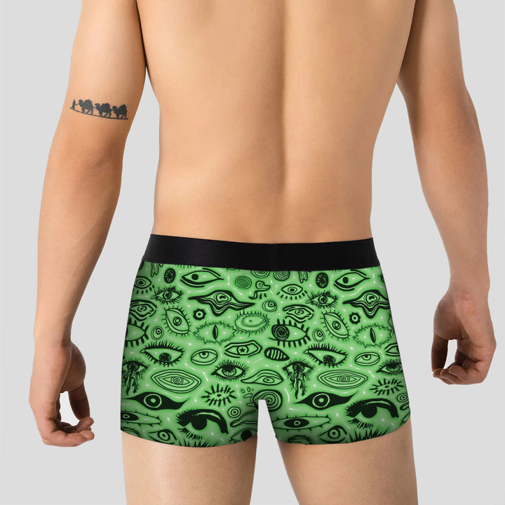 Men’s Boxer Briefs 3-Pack – Eye Pattern Printed Underwear | Breathable Stretchy Trunks Streetwear Style Gift