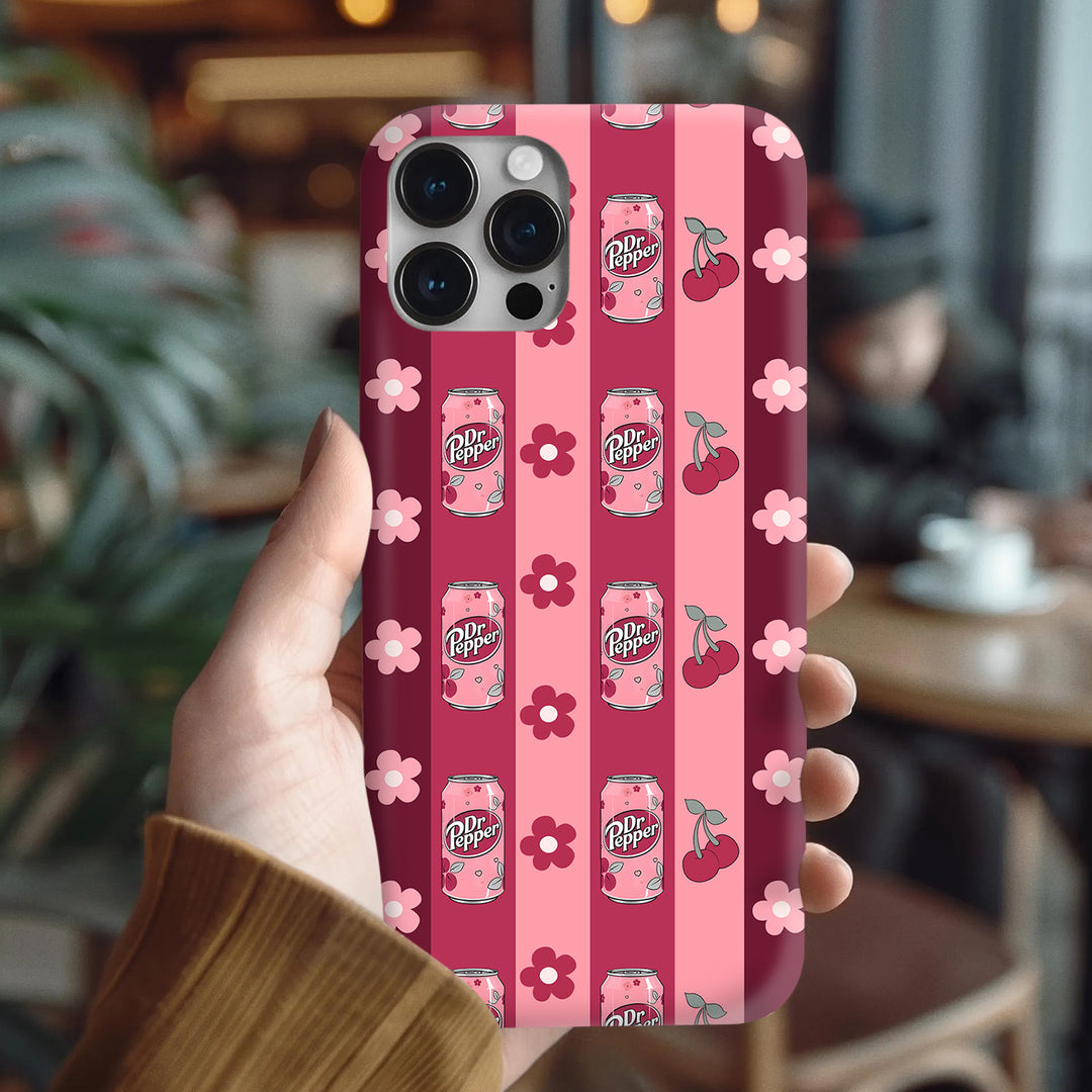 Dr Pepper Aesthetic Phone Case – Cherry Pink & Bow Edition
