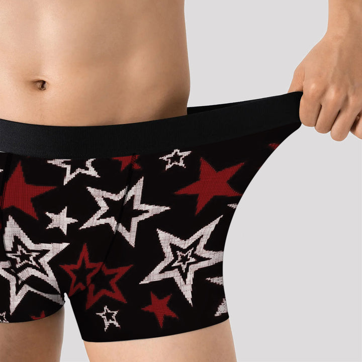 Men’s Cherry Pattern Boxer – Stretchy, Breathable Underwear, Unique Design, Mid-waist, Dynamic Streetwear Style