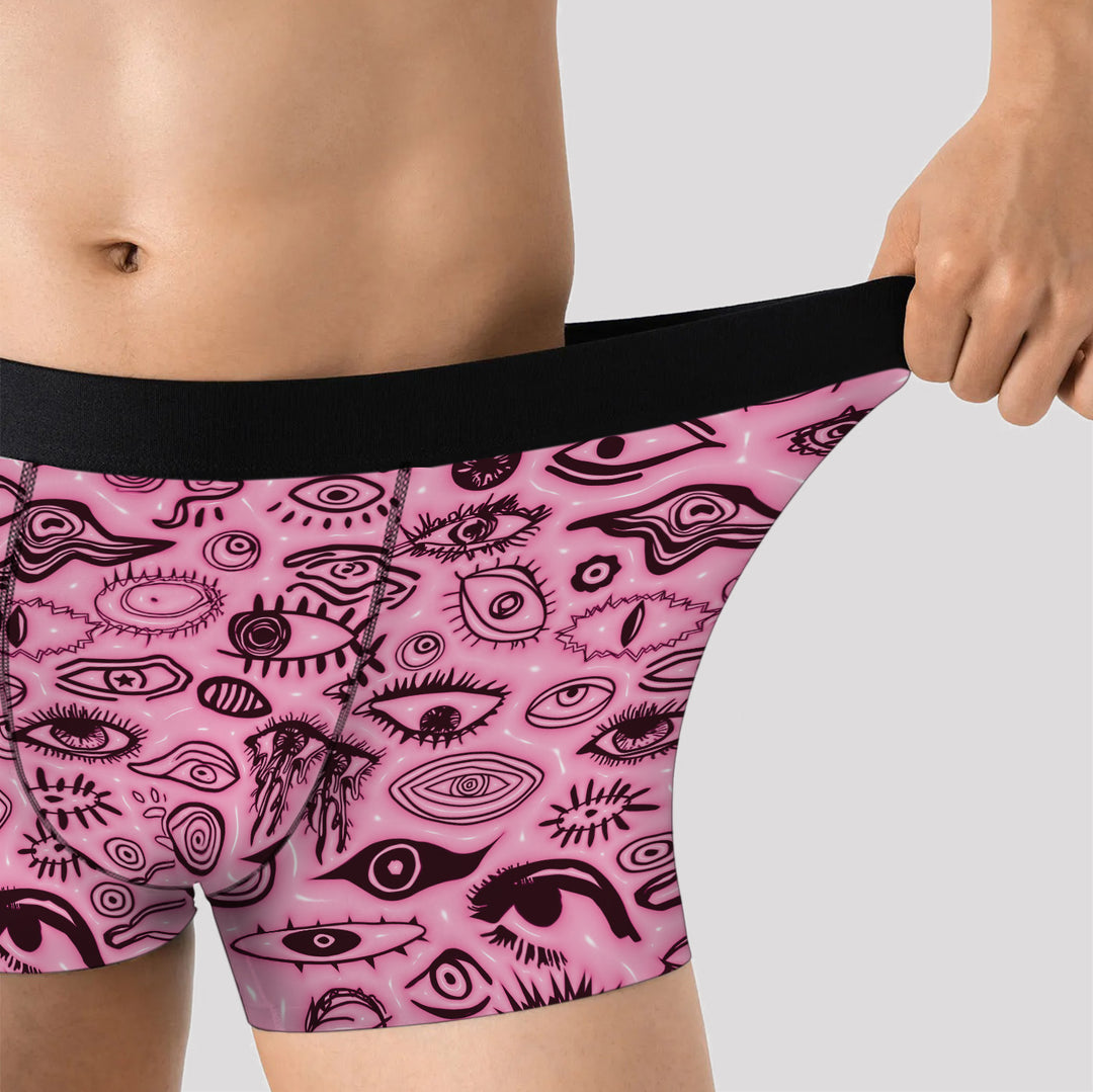 Men’s Boxer Briefs Artistic Eye Print Underwear | Soft Breathable Stretrunks Fashion Streetwear Aesthetic Giftchy