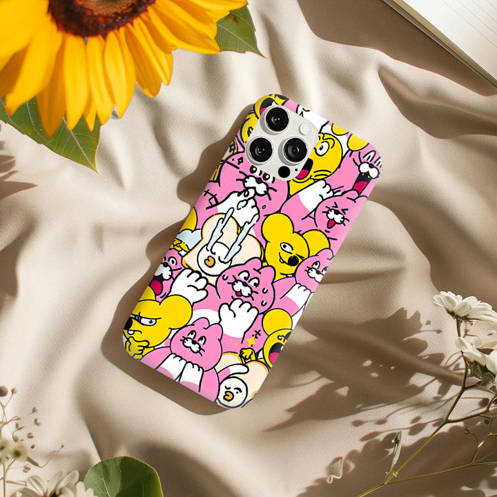 Playful Doodle Phone Case Collection – Pink Characters, Sketchbook Style, and Rose Garden Girl