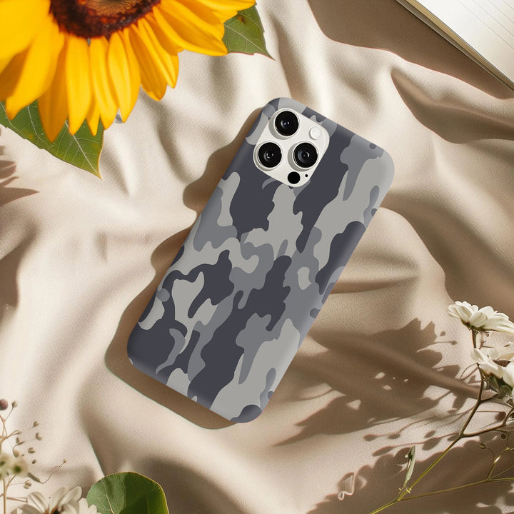 Camouflage Phone Case for iPhone 11–16, Samsung Galaxy S21–S24, Z Flip/Fold – Blue & Gray Camo Styles