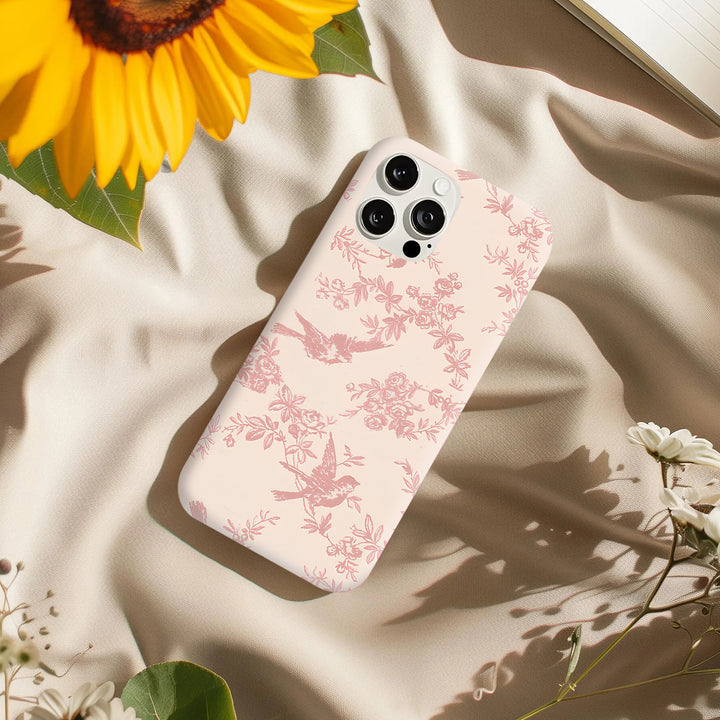 Vintage Bird & Floral Phone Case Collection – Navy Blue, Soft Pink & Burgundy