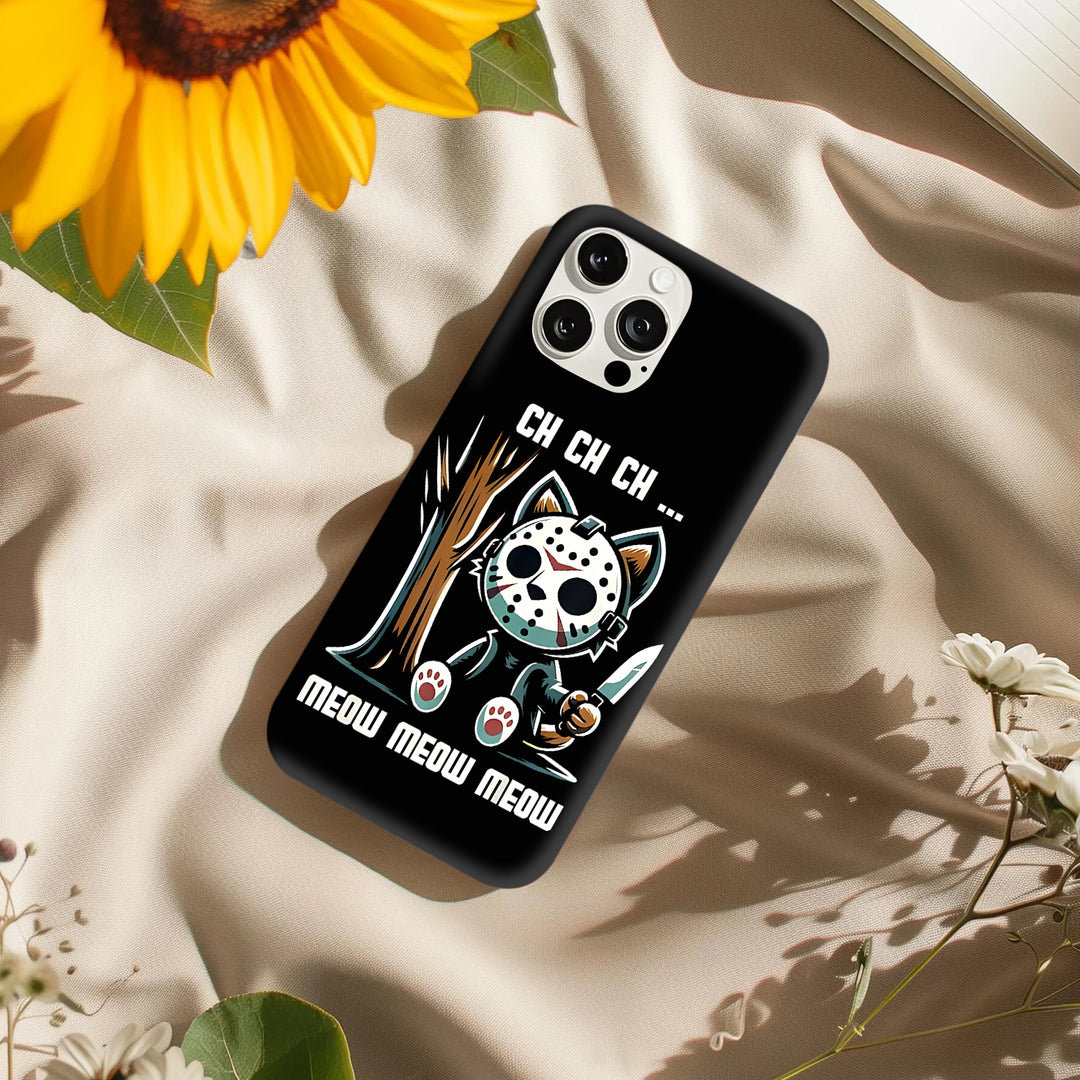 “Meow Meow... But Make It Murder” - Horror Meme Cat Phonecase iPhone 16 15 14 13 12 11 Pro Max 8 Plus X Samsung Galaxy S24 S23 S22 Ultra