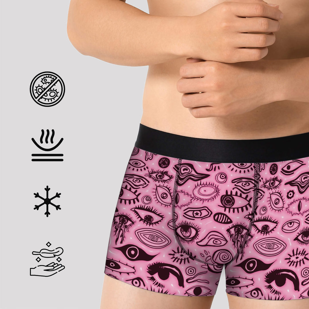 Men’s Boxer Briefs Artistic Eye Print Underwear | Soft Breathable Stretrunks Fashion Streetwear Aesthetic Giftchy