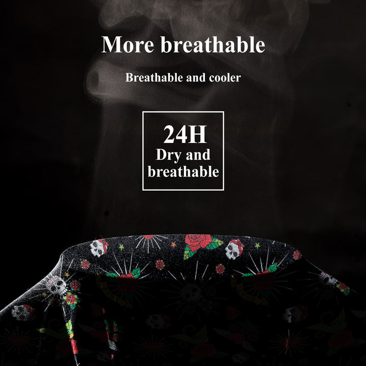 Men’s Halloween Pattern Boxer Briefs – Stretchy, Breathable Underwear, Unique Spider & Skull Design, Mid-Waist, Bold Streetwear Athletic Style