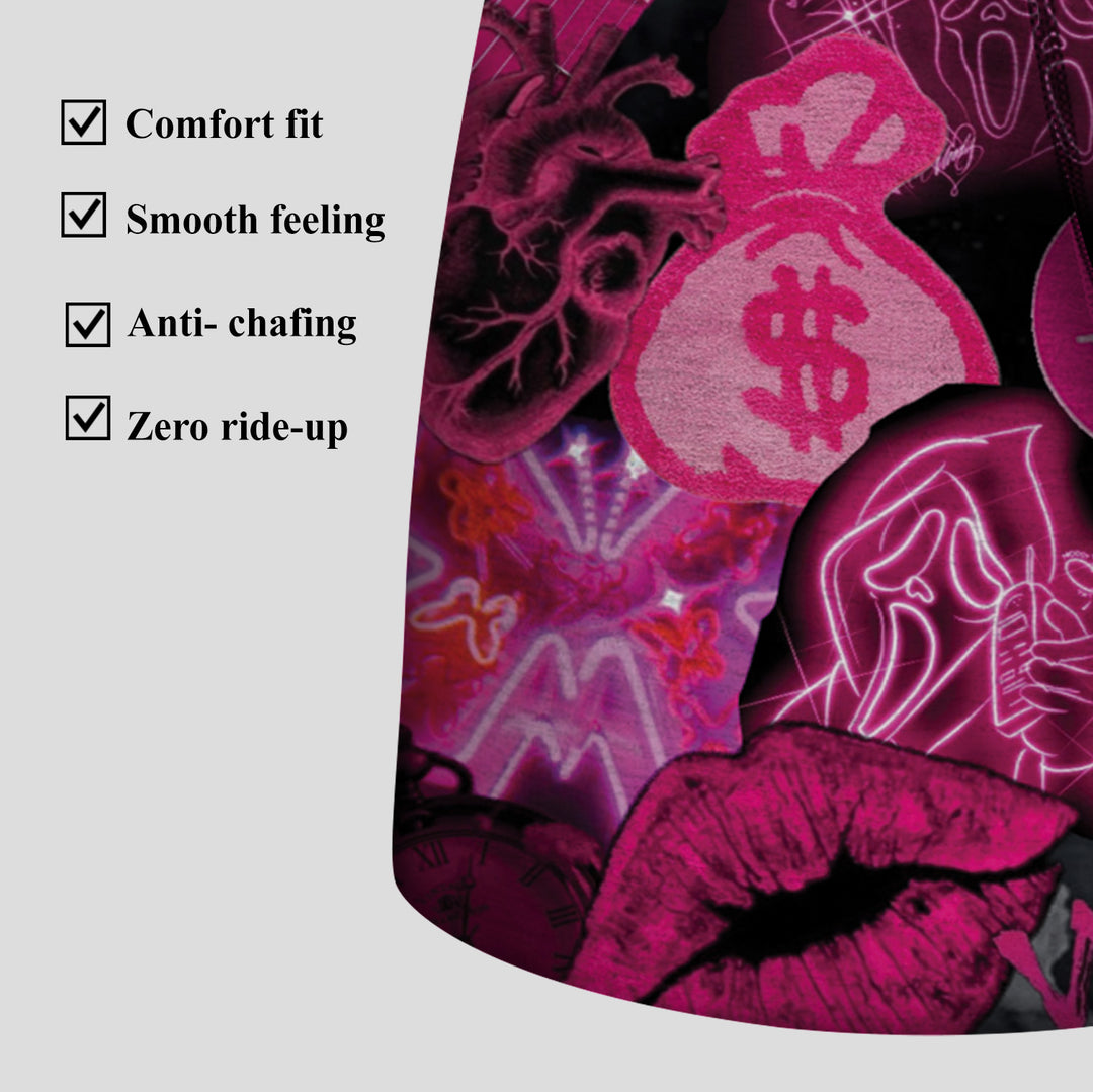 Unisex Graffiti Neon Men's Boxer Briefs - Underwear Unique Design Streetwear Style, Personality Neon Pattern, Soft Stretchy Material