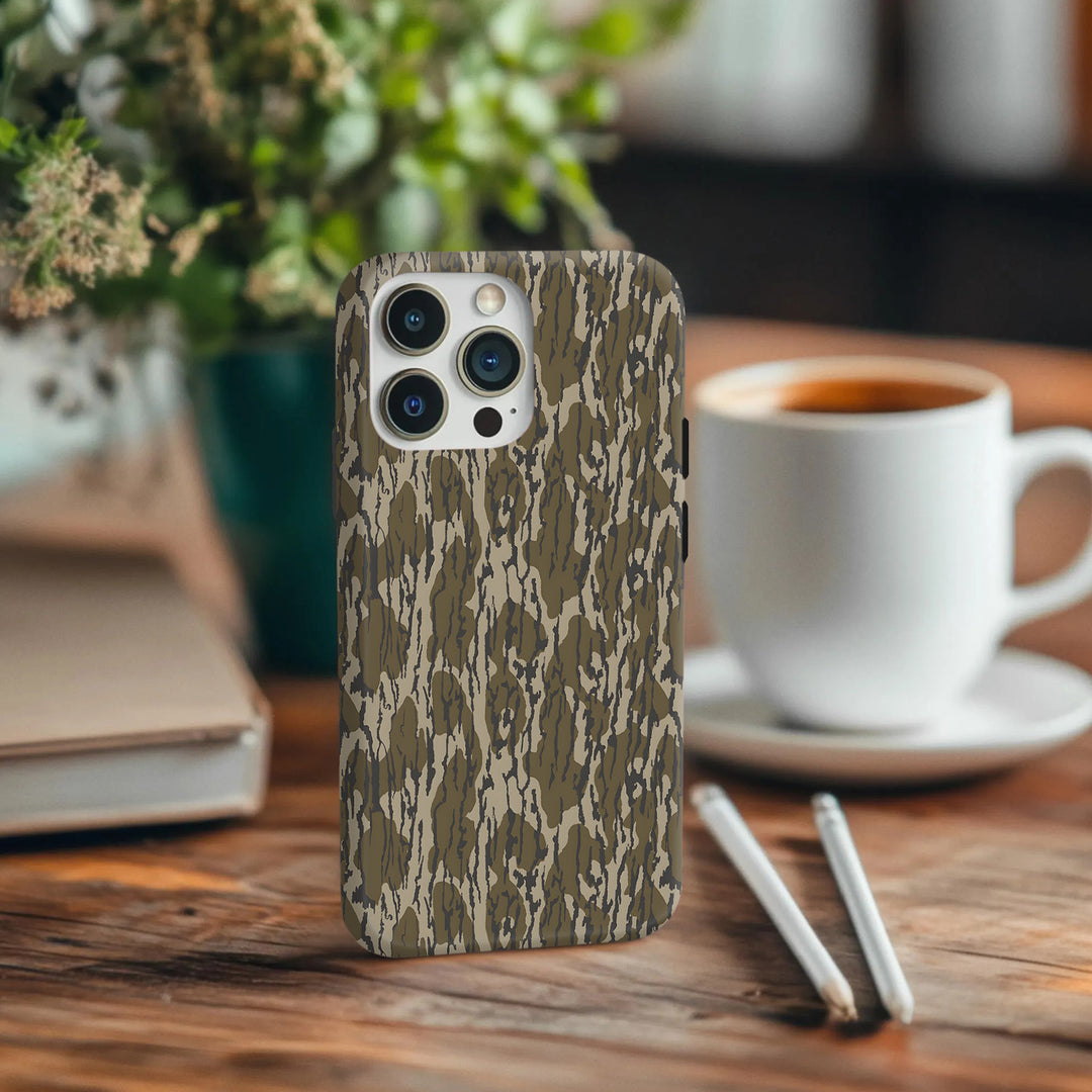 Camouflage Phone Case for iPhone 11–16, Samsung Galaxy S21–S24, Z Flip/Fold – Blue & Gray Camo Styles