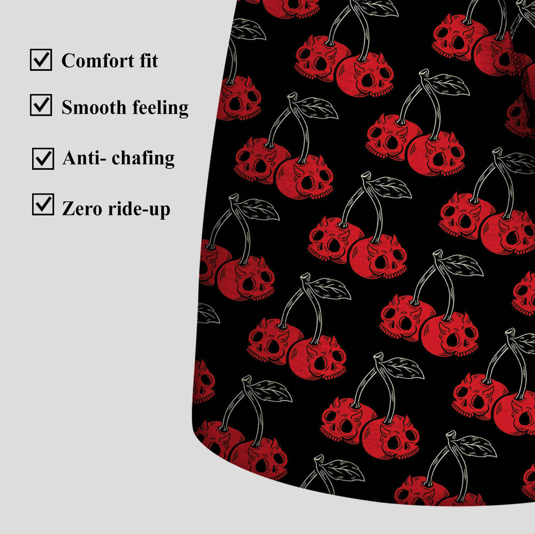 Men’s Cherry Pattern Boxer – Stretchy, Breathable Underwear, Unique Design, Mid-waist, Dynamic Streetwear Style