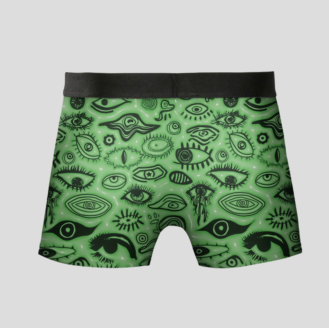 Men’s Boxer Briefs 3-Pack – Eye Pattern Printed Underwear | Breathable Stretchy Trunks Streetwear Style Gift