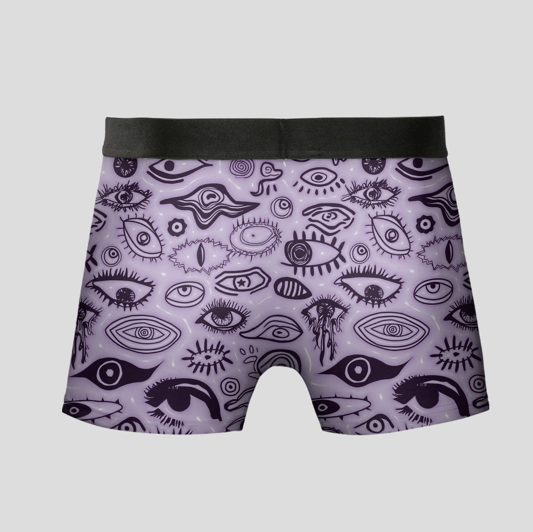 Men’s Boxer Briefs 3-Pack – Eye Pattern Printed Underwear | Colorful Streetwear Trunks, Soft Stretchy Gift Set