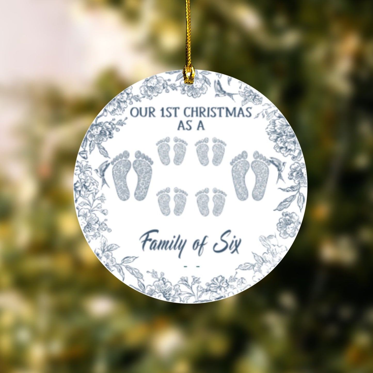 First Christmas Together Ceramic Ornament – Custom Footprint Holiday Decoration