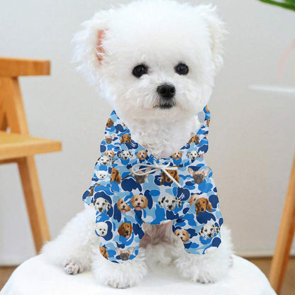 Custom Pet Face Camo Hoodie – Personalized Cute Streetwear Gift for Dog Lovers