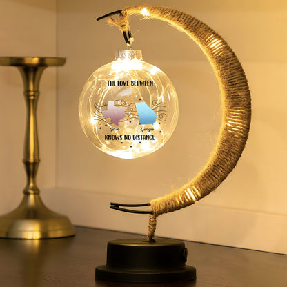 Moon Lamp with Hanging Glowing Sphere – Personalized Decorative Night Light Gift