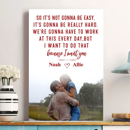 Custom Couple Quote Poster – Personalized Romantic Wall Art with Names & The Notebook Inspired Scene Poster/Canvas