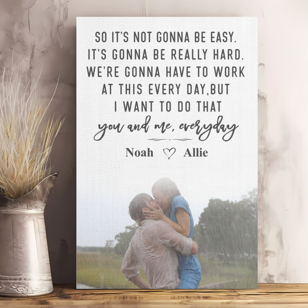 Custom Couple Quote Poster – Personalized Romantic Wall Art with Names & The Notebook Inspired Scene Poster/Canvas