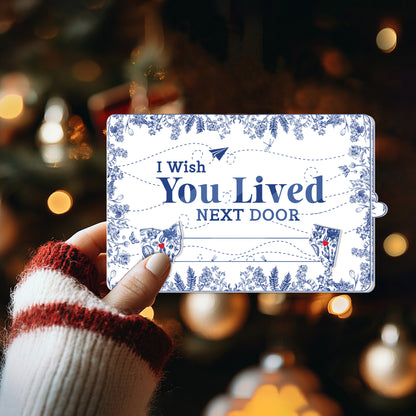 Custom Long Distance Christmas Wooden Gift Card Sleeve – Personalized Photo Gift for Best Friends, Sisters, or Long-Distance Couples