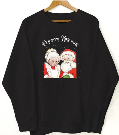Custom Christmas Sweatshirt – Personalized Santa & Mrs. Claus Graphic Pullover, Funny Holiday Gift with Custom Text Option, Cozy Unisex Crewneck for Couples, Family & Friends