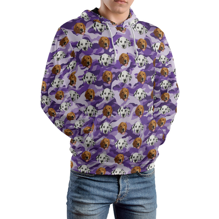Custom Dog Face Camo Hoodies – Personalized Cute Pet Lover Streetwear in Multiple Colors