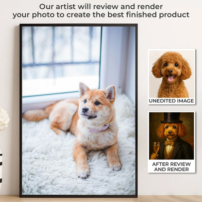 Custom Pet Portrait Vertical Poster – Personalized Gift for Dog & Cat Lovers, Pet Parents – Fine Pet, Finer Style - Poster/Canvas