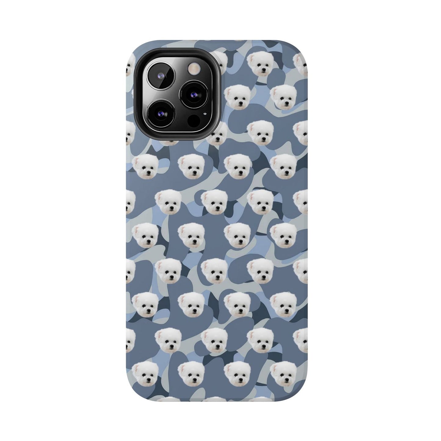 Custom Dog Face Camo Phone Case – Personalized Cute Pet Lover Cover for iPhone