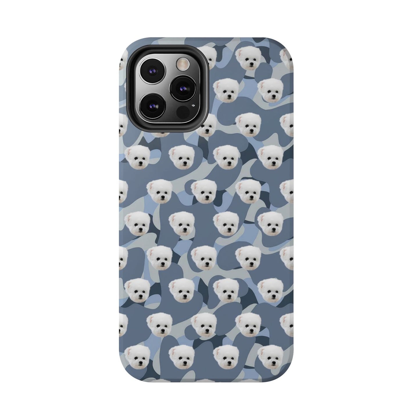 Custom Dog Face Camo Phone Case – Personalized Cute Pet Lover Cover for iPhone