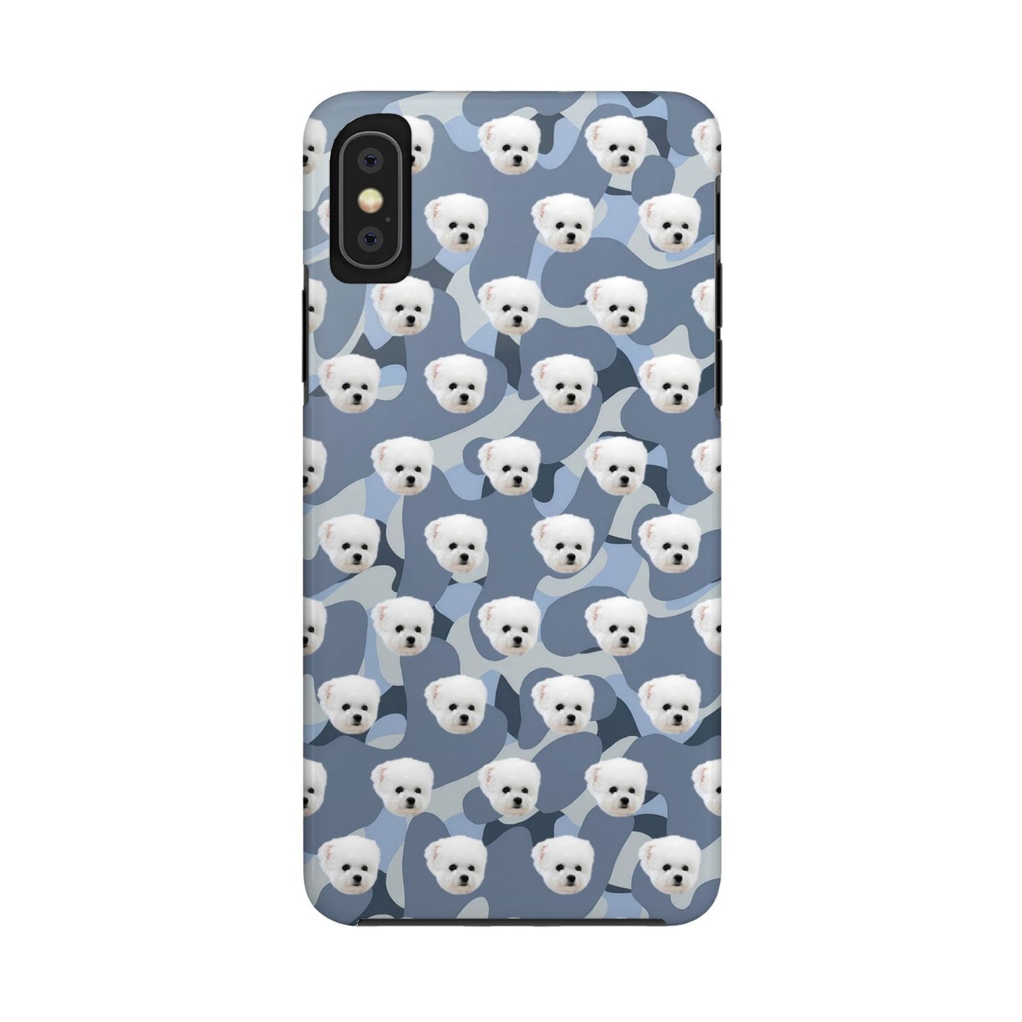 Custom Dog Face Camo Phone Case – Personalized Cute Pet Lover Cover for iPhone