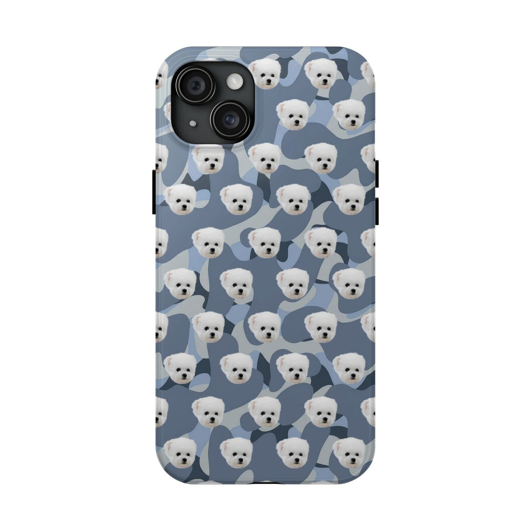 Custom Dog Face Camo Phone Case – Personalized Cute Pet Lover Cover for iPhone