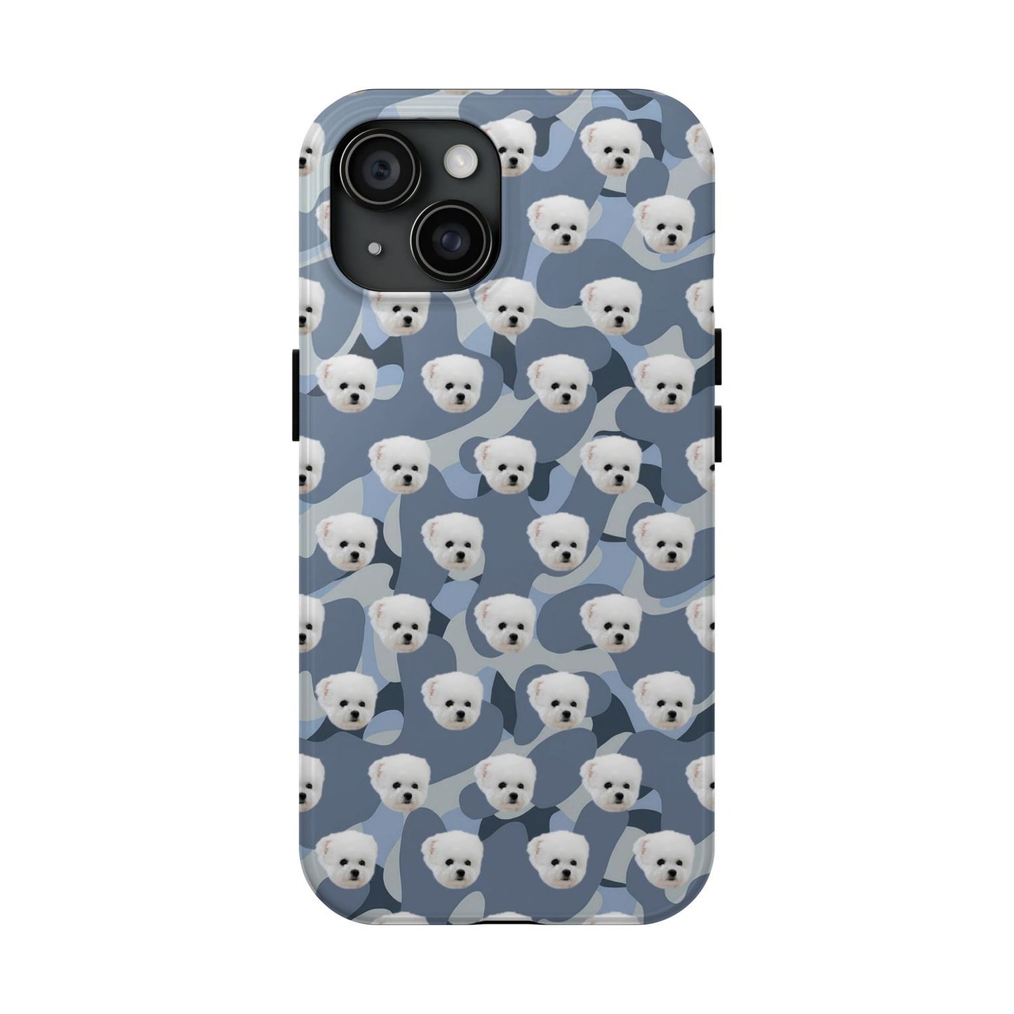 Custom Dog Face Camo Phone Case – Personalized Cute Pet Lover Cover for iPhone