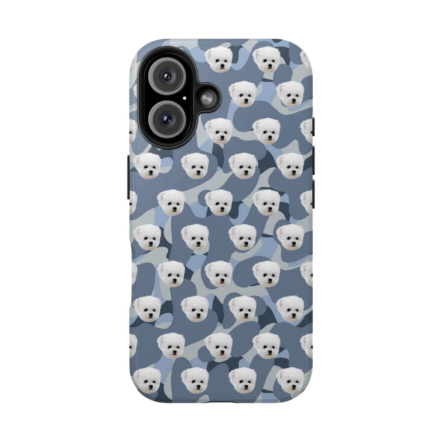 Custom Dog Face Camo Phone Case – Personalized Cute Pet Lover Cover for iPhone
