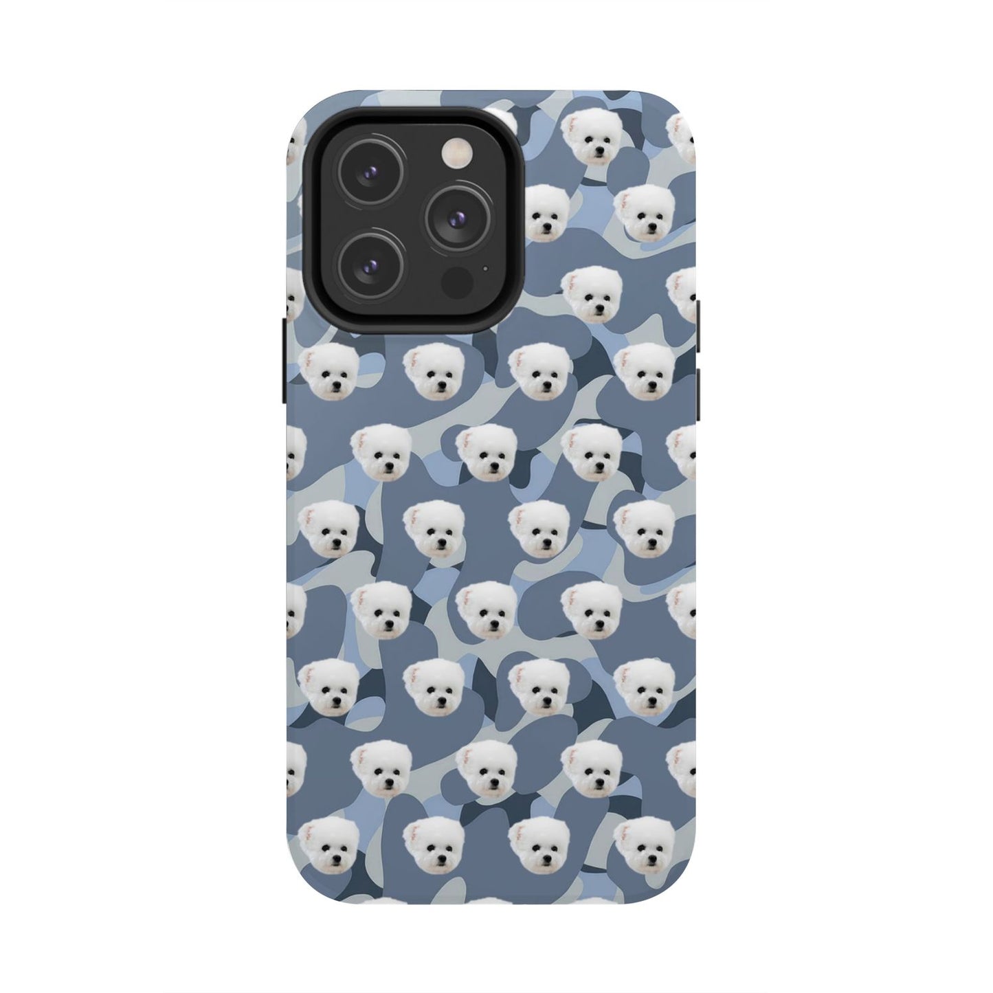 Custom Dog Face Camo Phone Case – Personalized Cute Pet Lover Cover for iPhone