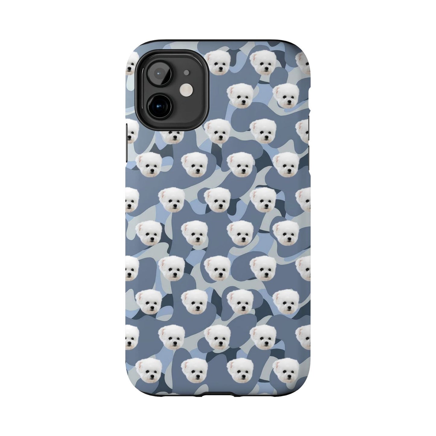Custom Dog Face Camo Phone Case – Personalized Cute Pet Lover Cover for iPhone