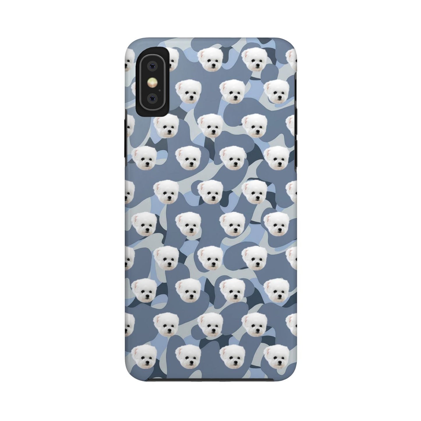 Custom Dog Face Camo Phone Case – Personalized Cute Pet Lover Cover for iPhone