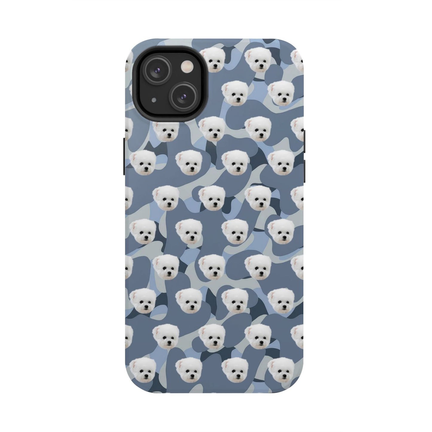Custom Dog Face Camo Phone Case – Personalized Cute Pet Lover Cover for iPhone