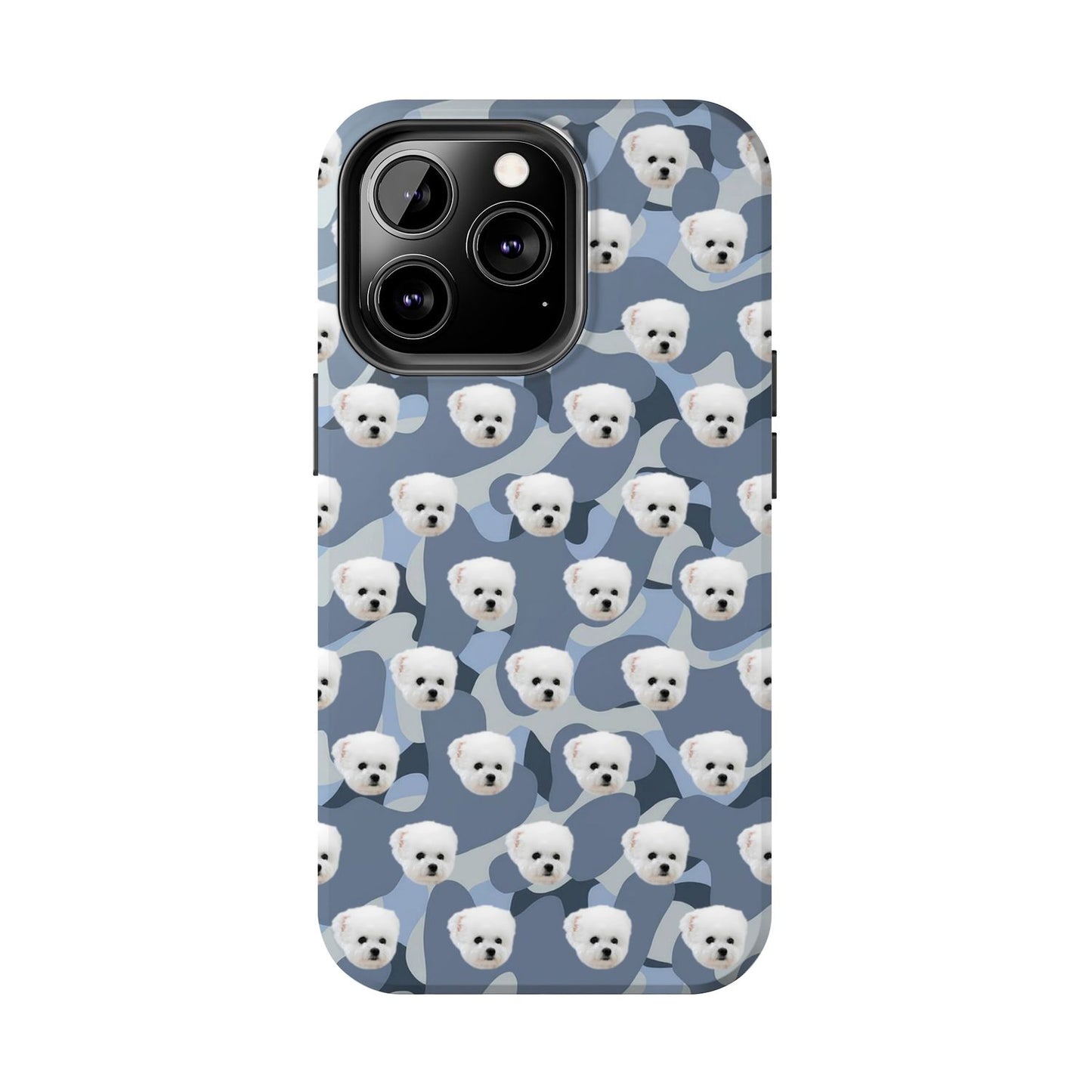 Custom Dog Face Camo Phone Case – Personalized Cute Pet Lover Cover for iPhone