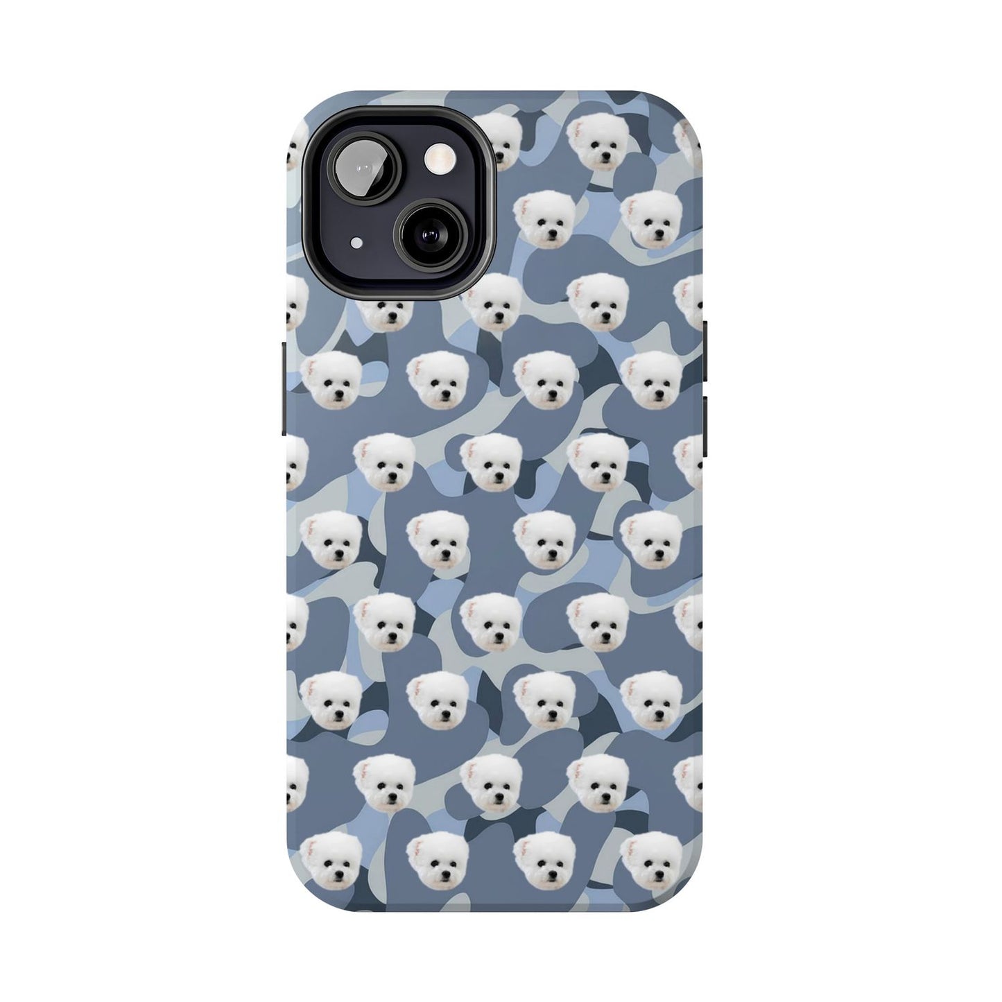 Custom Dog Face Camo Phone Case – Personalized Cute Pet Lover Cover for iPhone
