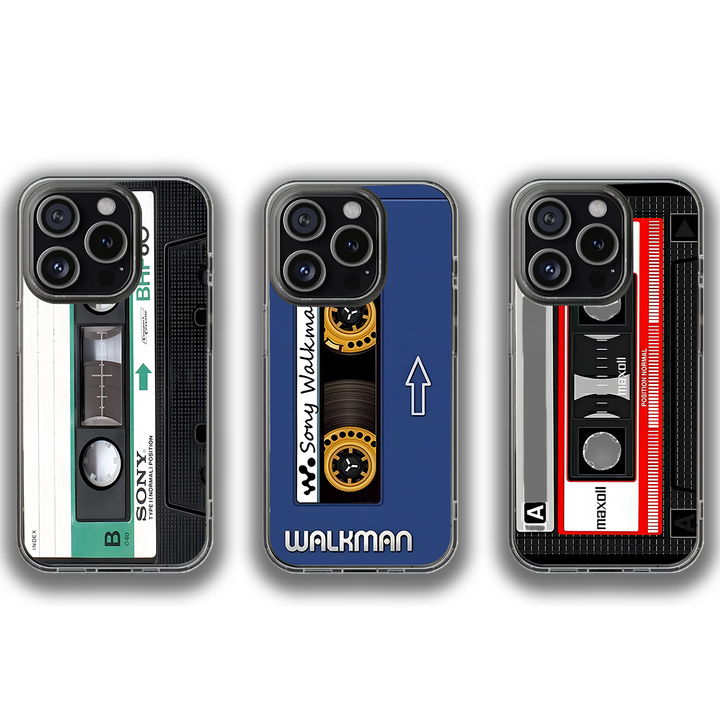 Retro Cassette Tape Phone Case – Classic Sony Walkman Design for iPhone 11 12 13 14 15 16 Pro Max, Music Fan Gift Idea
