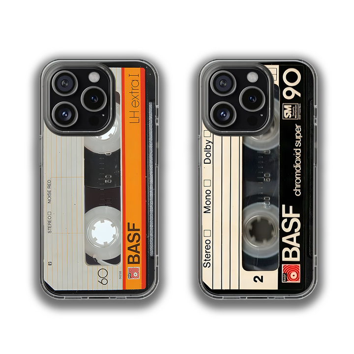 BASF Cassette Tape Phone Case – Retro Music Vibes for iPhone 11 12 13 14 15 16 Pro Max, Music Fan Gift Idea