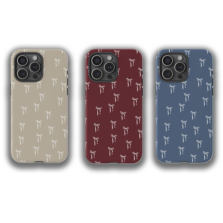 Ribbon Pattern Aesthetic Phone Case – iPhone 11/12/13/14/15/16 & Samsung Galaxy S21/S22/S23/S24/Z Flip/Z Fold