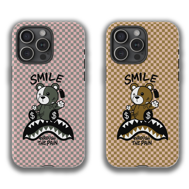 "Smile Through The Pain" Phone Case – Soft Pink & Warm Caramel
