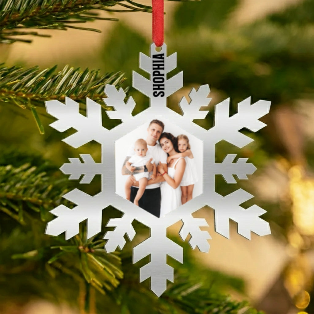 Custom Shape Aluminum Ornament – Personalized Family Photo Christmas Tree Decoration Keepsake Gift