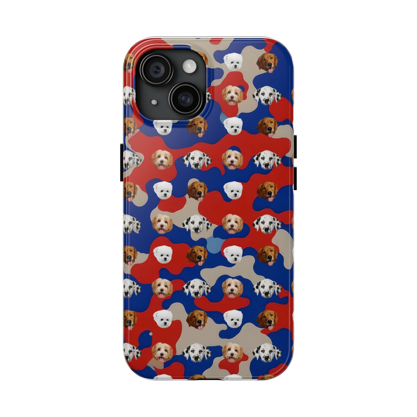 Custom Dog Face Camo Phone Case – Personalized Cute Pet Lover Cover for iPhone